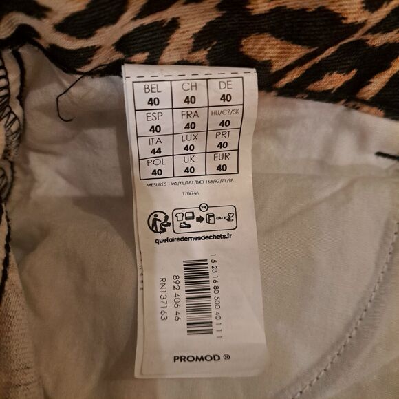 Promod Straight-Leg Leopard Print Trousers Size‎ 40 - Picture 9 of 11